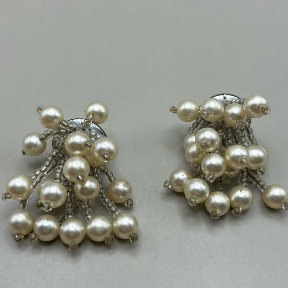 Elegant Vintage Pearl Cluster Earrings